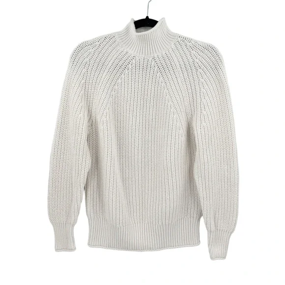 J. Crew Relaxed Rollneck Knit Cotton Sweater in White BE159 - Picture 9 of 9